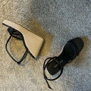 Marc Fisher Black and Tan Wedge Shoes